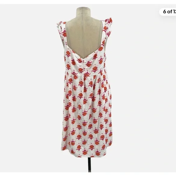 J Crew 12 white Fresh Cantaloupe linen blend dress. - Picture 3 of 4